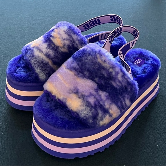 New UGG Women's Disco Marble Slides: Violet-Night size 7 - Picture 2 of 10